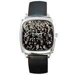 Christmas-bokeh-lights-background Square Metal Watch Front