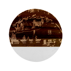 Christmas-advent-candle-arches Marble Wood Coaster (round) by Amaryn4rt