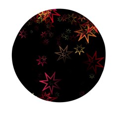 Christmas-background-motif-star Mini Round Pill Box by Amaryn4rt