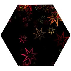 Christmas-background-motif-star Wooden Puzzle Hexagon by Amaryn4rt