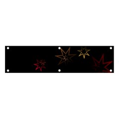 Christmas-background-motif-star Banner And Sign 4  X 1  by Amaryn4rt