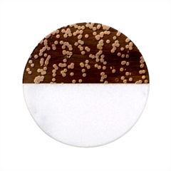 Christmas-bokeh-lights-background Classic Marble Wood Coaster (round)  by Amaryn4rt