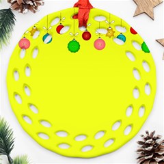 Christmas-bowls-garland-decoration Round Filigree Ornament (two Sides) by Amaryn4rt