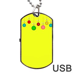 Christmas-bowls-garland-decoration Dog Tag Usb Flash (two Sides) by Amaryn4rt