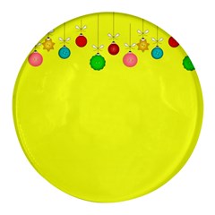 Christmas-bowls-garland-decoration Round Glass Fridge Magnet (4 Pack) by Amaryn4rt