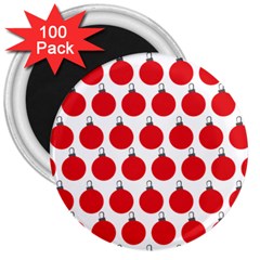 Christmas Baubles Bauble Holidays 3  Magnets (100 Pack) by Amaryn4rt