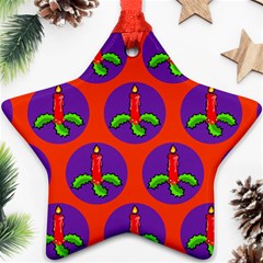 Christmas Candles Seamless Pattern Star Ornament (two Sides) by Amaryn4rt