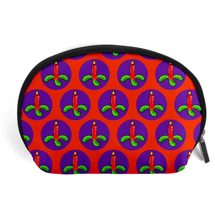 Christmas Candles Seamless Pattern Accessory Pouch (Large)