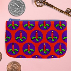 Christmas Candles Seamless Pattern Large Coin Purse by Amaryn4rt