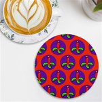 Christmas Candles Seamless Pattern UV Print Round Tile Coaster Front