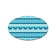 Blue Christmas Vintage Ethnic Seamless Pattern Sticker (oval) by Amaryn4rt