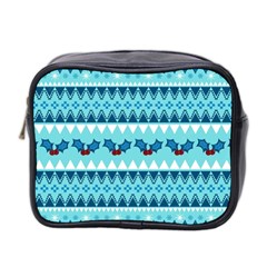 Blue Christmas Vintage Ethnic Seamless Pattern Mini Toiletries Bag (two Sides) by Amaryn4rt