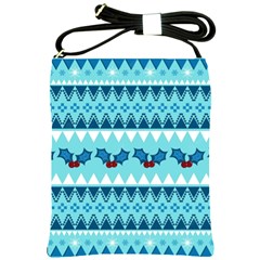 Blue Christmas Vintage Ethnic Seamless Pattern Shoulder Sling Bag by Amaryn4rt