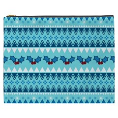 Blue Christmas Vintage Ethnic Seamless Pattern Cosmetic Bag (xxxl) by Amaryn4rt