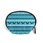 Blue Christmas Vintage Ethnic Seamless Pattern Accessory Pouch (Small) Front