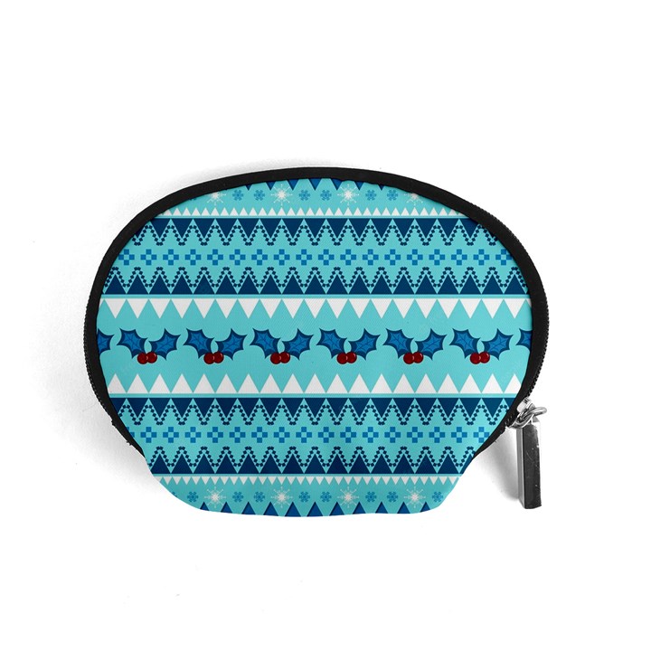 Blue Christmas Vintage Ethnic Seamless Pattern Accessory Pouch (Small)