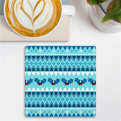 Blue Christmas Vintage Ethnic Seamless Pattern Uv Print Square Tile Coaster  by Amaryn4rt