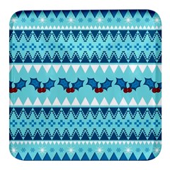 Blue Christmas Vintage Ethnic Seamless Pattern Square Glass Fridge Magnet (4 Pack) by Amaryn4rt