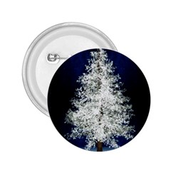 Tree Pine White Starlight Night Winter Christmas 2 25  Buttons by Amaryn4rt