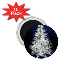 Tree Pine White Starlight Night Winter Christmas 1 75  Magnets (10 Pack)  by Amaryn4rt