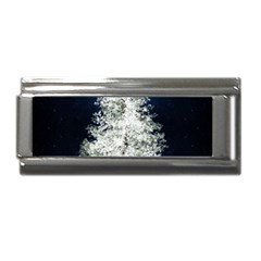 Tree Pine White Starlight Night Winter Christmas Superlink Italian Charm (9mm) by Amaryn4rt