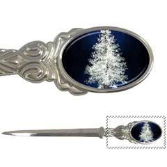 Tree Pine White Starlight Night Winter Christmas Letter Opener by Amaryn4rt