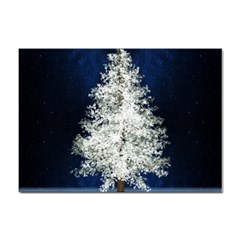 Tree Pine White Starlight Night Winter Christmas Sticker A4 (10 Pack) by Amaryn4rt