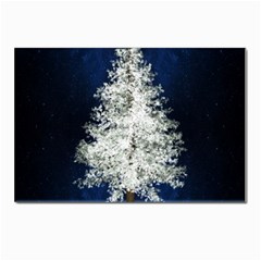 Tree Pine White Starlight Night Winter Christmas Postcard 4 x 6  (pkg Of 10) by Amaryn4rt