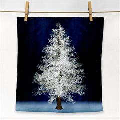 Tree Pine White Starlight Night Winter Christmas Face Towel by Amaryn4rt