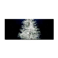 Tree Pine White Starlight Night Winter Christmas Hand Towel by Amaryn4rt