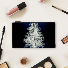 Tree Pine White Starlight Night Winter Christmas Cosmetic Bag (small) by Amaryn4rt