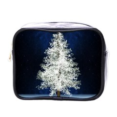 Tree Pine White Starlight Night Winter Christmas Mini Toiletries Bag (one Side) by Amaryn4rt