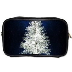 Tree Pine White Starlight Night Winter Christmas Toiletries Bag (two Sides) by Amaryn4rt