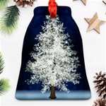 Tree Pine White Starlight Night Winter Christmas Bell Ornament (Two Sides) Front