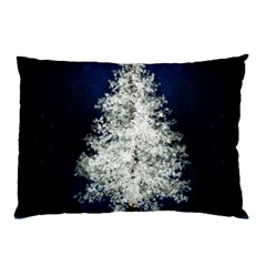 Tree Pine White Starlight Night Winter Christmas Pillow Case (two Sides) by Amaryn4rt