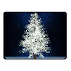 Tree Pine White Starlight Night Winter Christmas Two Sides Fleece Blanket (small) by Amaryn4rt