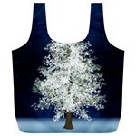 Tree Pine White Starlight Night Winter Christmas Full Print Recycle Bag (XL) Back