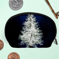 Tree Pine White Starlight Night Winter Christmas Accessory Pouch (large) by Amaryn4rt