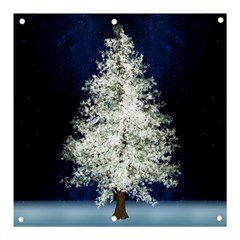 Tree Pine White Starlight Night Winter Christmas Banner And Sign 3  X 3  by Amaryn4rt