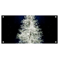 Tree Pine White Starlight Night Winter Christmas Banner And Sign 4  X 2  by Amaryn4rt