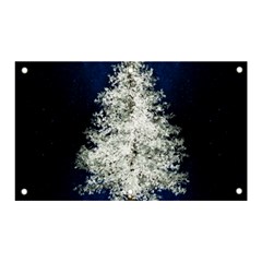 Tree Pine White Starlight Night Winter Christmas Banner And Sign 5  X 3  by Amaryn4rt