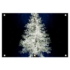 Tree Pine White Starlight Night Winter Christmas Banner And Sign 6  X 4  by Amaryn4rt