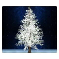 Tree Pine White Starlight Night Winter Christmas Premium Plush Fleece Blanket (small) by Amaryn4rt