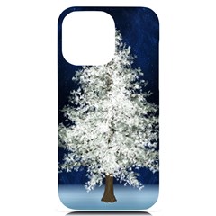 Tree Pine White Starlight Night Winter Christmas Iphone 14 Pro Max Black Uv Print Case by Amaryn4rt