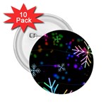 Snowflakes Snow Winter Christmas 2.25  Buttons (10 pack)  Front