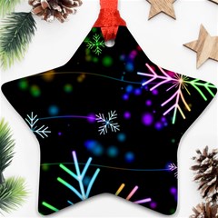 Snowflakes Snow Winter Christmas Star Ornament (two Sides) by Amaryn4rt