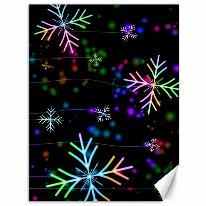 Snowflakes Snow Winter Christmas Canvas 36  x 48 