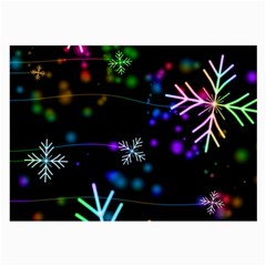 Snowflakes Snow Winter Christmas Large Glasses Cloth by Amaryn4rt