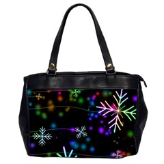 Snowflakes Snow Winter Christmas Oversize Office Handbag (2 Sides) by Amaryn4rt