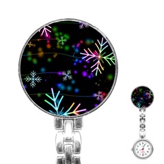 Snowflakes Snow Winter Christmas Stainless Steel Nurses Watch by Amaryn4rt